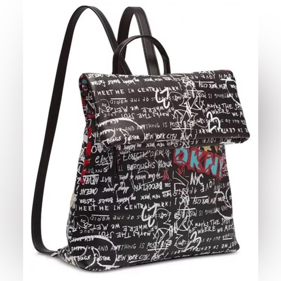 DKNY GRAFFITI BACKPACK HANDBAG - Picture 2 of 13